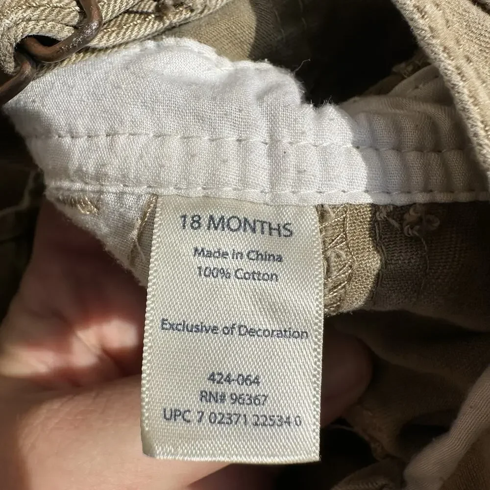 Oshkosh B’gosh Toddler Overalls 18 Months Khaki Plaid‎ Bear Animal